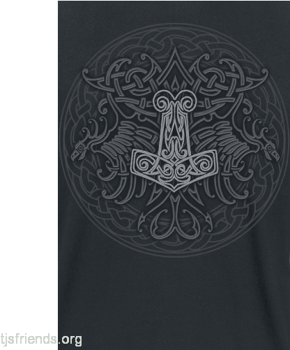 Celtic Viking Shield Camiseta Negro Liso 100% Algodón - Men Celtic Viking Shield T-shirt (500x500), Png Download