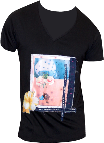Pretty Disturbia V Neck Hawaiian Print Punk Grunge - Girl (589x651), Png Download