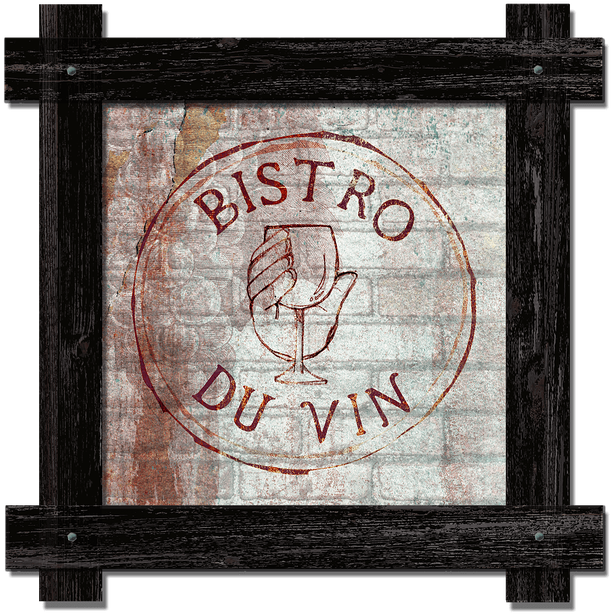 Bistro Du Vin Vintage Brick Sign - Vin De France (730x730), Png Download