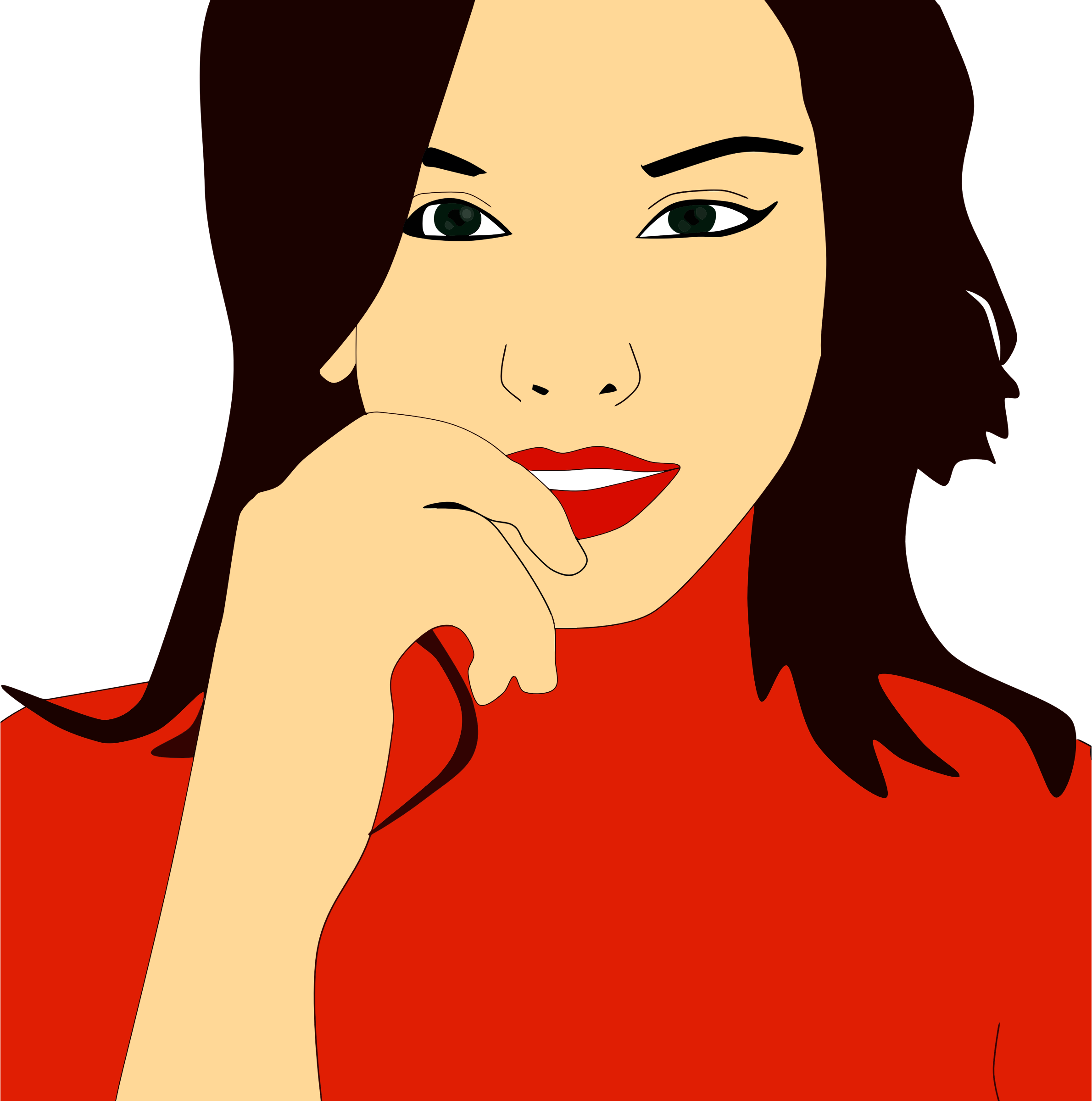 This Free Icons Png Design Of Red Lipstick Woman Portrait (2380x2400), Png Download