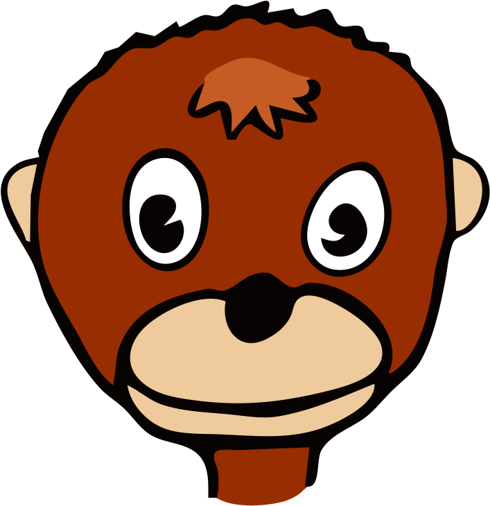 How To Set Use Cartoon Monkey Face Svg Vector (576x595), Png Download