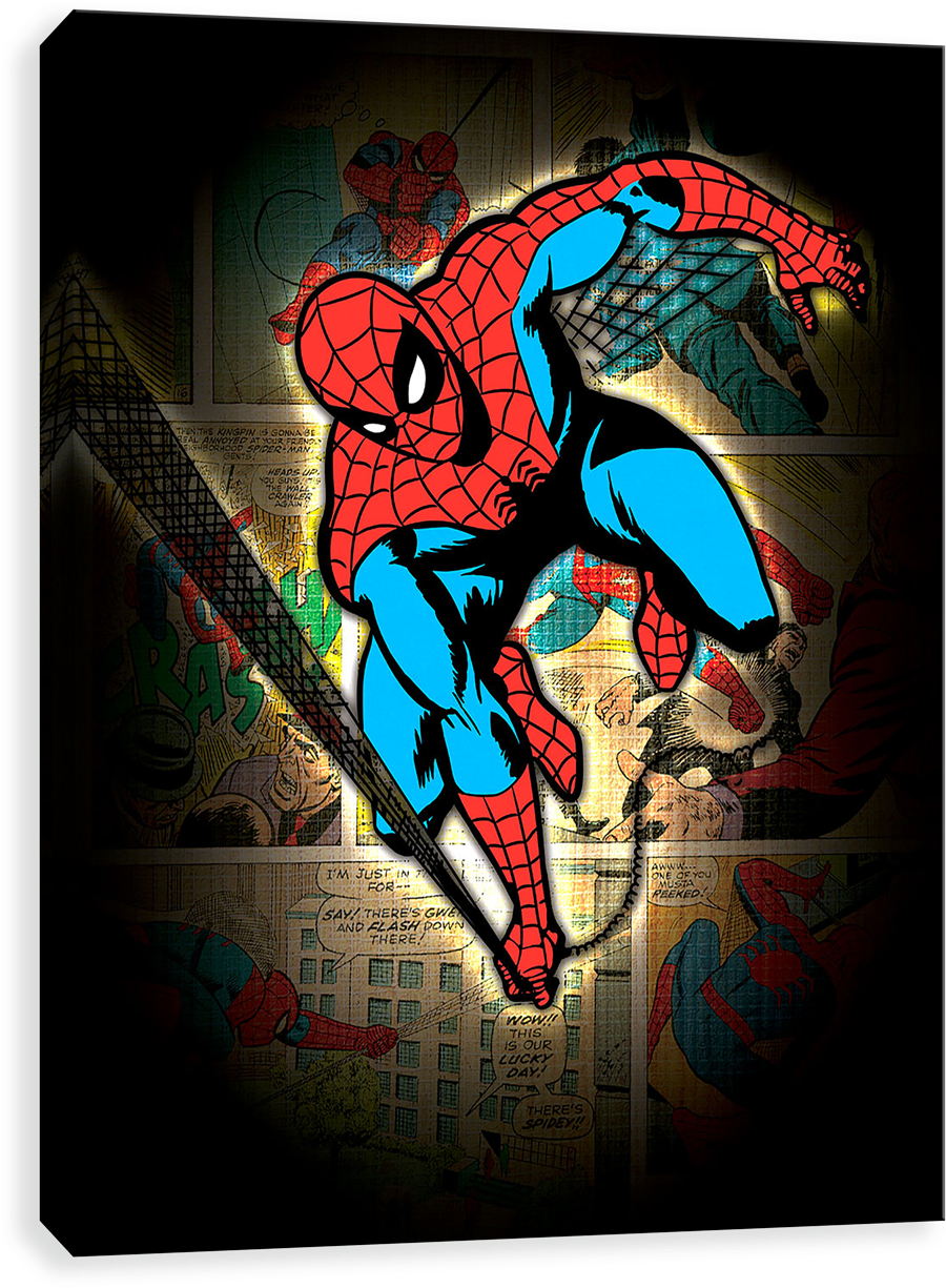 Spider-man Swing - Spider-man Canvases By Entertainart - Spider-man Swinging (1280x1280), Png Download