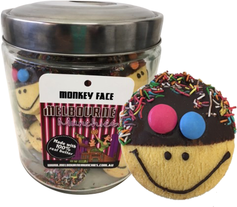 Monkey Face Cookie - Cookie (500x450), Png Download