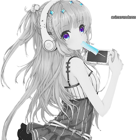 Anime Gamer Girl - Gamer Cute Anime Girl (500x453), Png Download