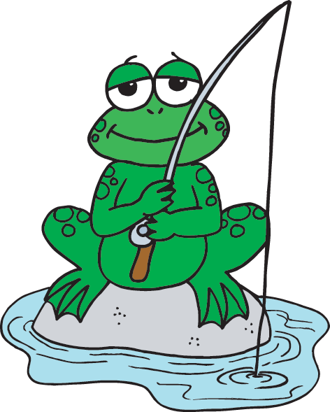 Frog Fishing - Tipos De Anfibios Animados (472x589), Png Download