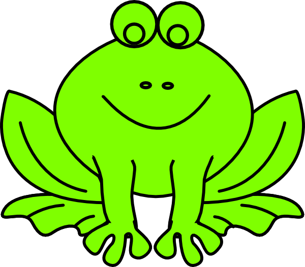 Green Frog Clip Art - F For Frog Coloring Page (600x526), Png Download