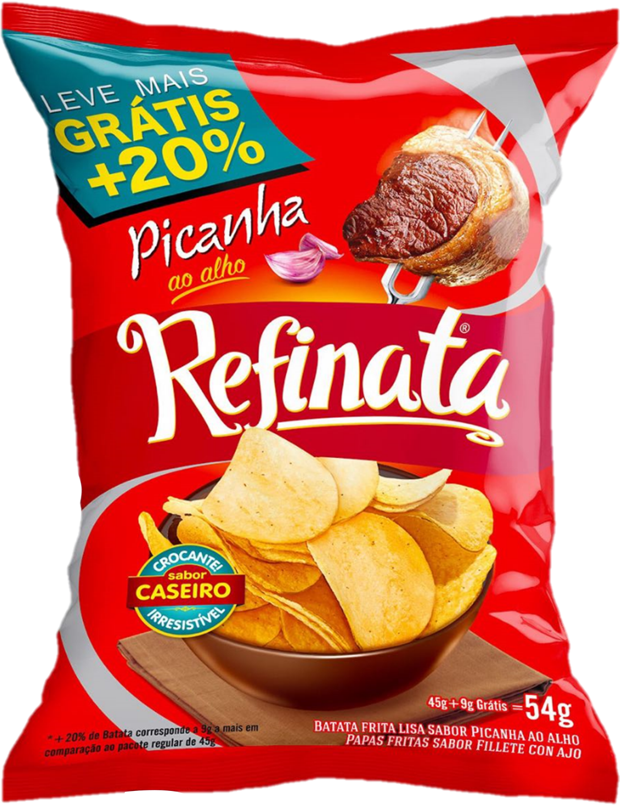 Batata Lisa Refinata Sabor Picanha - Batata Refinata (1275x1659), Png Download