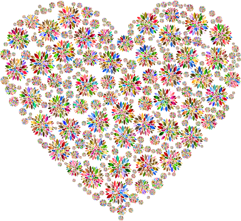 Iridescent Petals Heart - Painting (782x718), Png Download