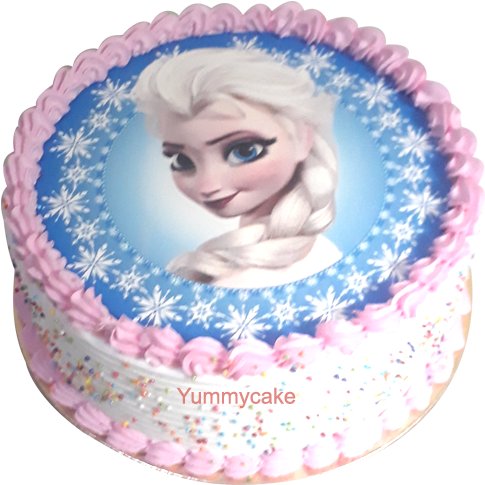 Frozen Elsa Cake, Frozen Elsa Birthday Cake Online - Elsa Picture On Cake (500x500), Png Download