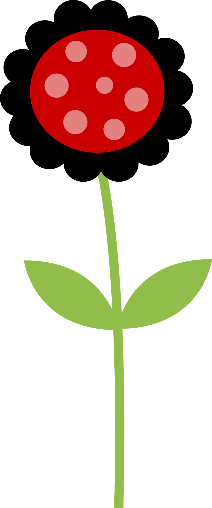 Minus Scrapbooking Flowers, Baby Ladybug, Flower Clipart, - Flores Em Joaninha Png (836x2000), Png Download
