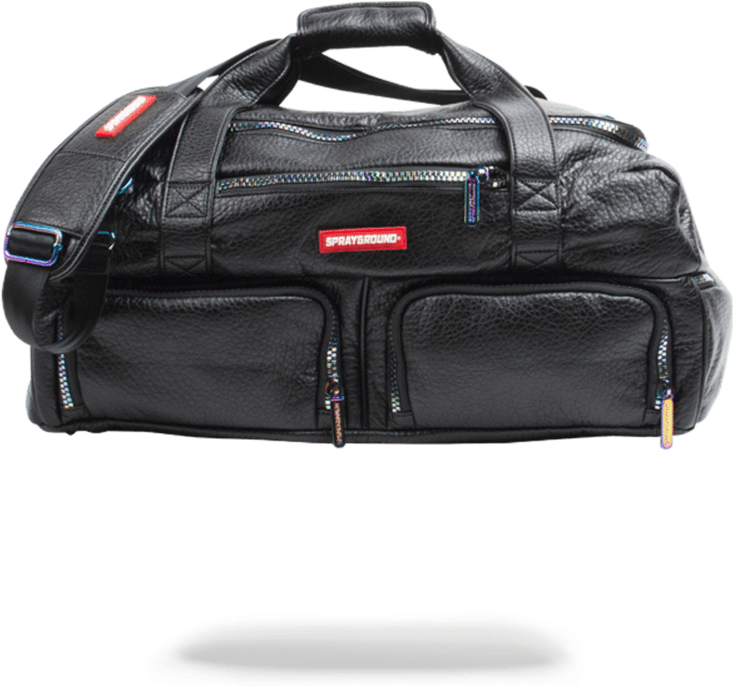 Sprayground Black Leather Iridescent (802x1023), Png Download