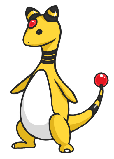Lainergie Ampharos - Cartoon (391x545), Png Download