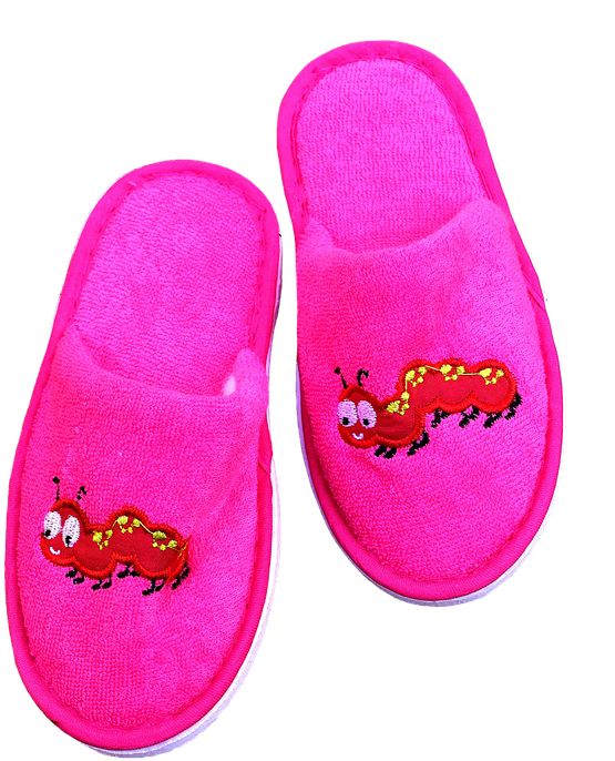 Slippers, Children, Funny, Cute, Meadow, Motive, Pink - Child (698x720), Png Download