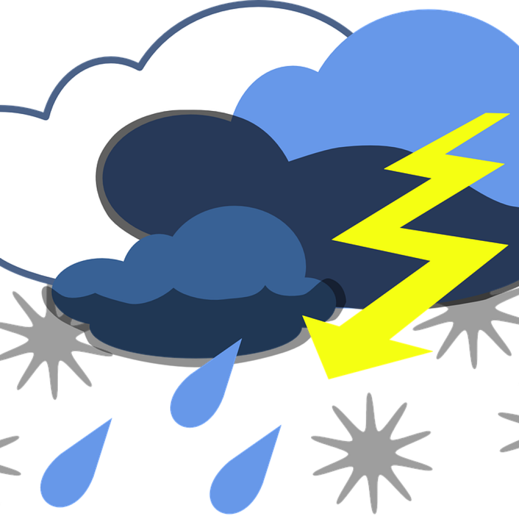 Storm Clipart Lightning Thunder Free Vector Graphic - Storm Clipart (1024x1024), Png Download