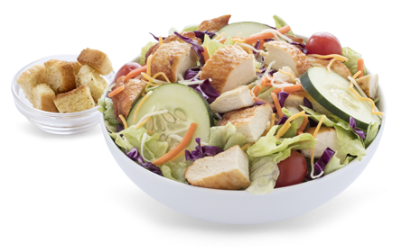 Grilled Chicken Salad Under 500 Calories - Bojangles Grilled Chicken Salad (460x345), Png Download