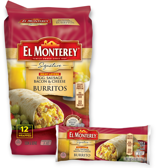El Monterey Introduces Meat Lovers Flavor To Breakfast - El Monterey Meat Lovers Breakfast Burrito (600x600), Png Download