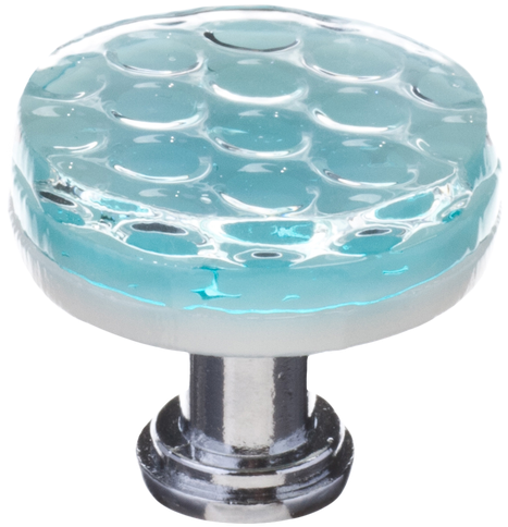 Honeycomb Light Aqua Round Knob - Sietto Texture Mushroom Knob Finish: Satin Nickel (477x500), Png Download