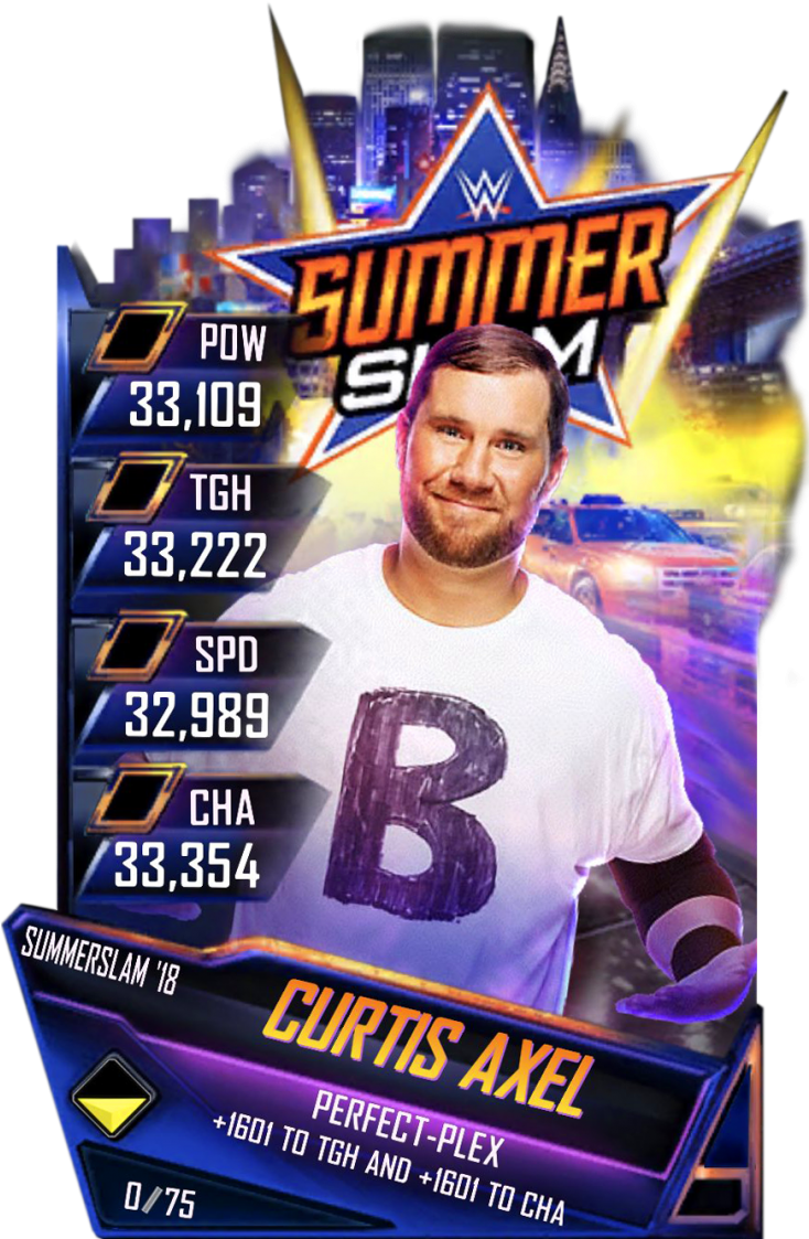 Curtisaxel - Common Curtisaxel - Uncommon - Wwe Supercard Summerslam 18 (733x1158), Png Download