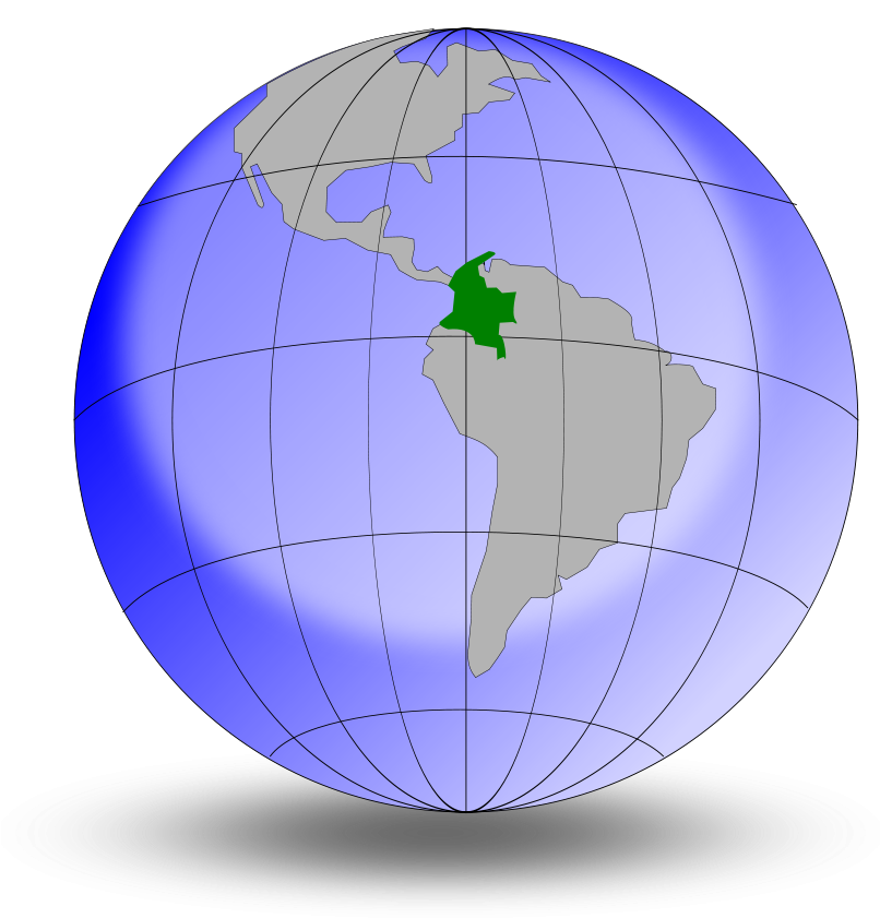 How To Set Use Colombia En El Globo Icon Png - Colombia On The Globe (900x855), Png Download
