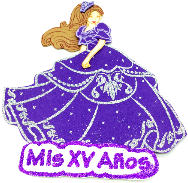 8" Quinceanera Foami Figurine - Centro De Mesa Para Quinceañera Del 2018 (704x750), Png Download
