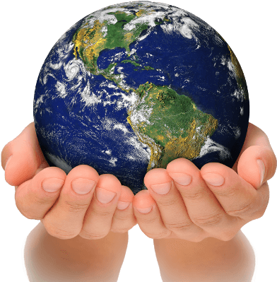 Globo-mao - Earth In Hands Png (500x445), Png Download