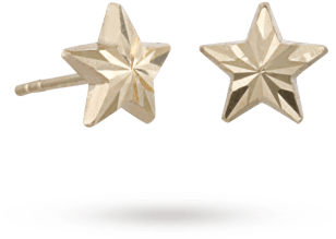 9ct Yellow Gold Star Stud Earrings - Dyrberg/kern (350x350), Png Download