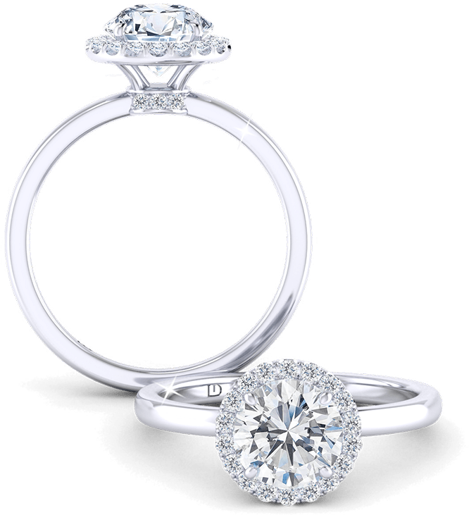 New York Halo - Danhov Per Lei Engagement Ring (1000x750), Png Download