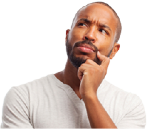 Thinking Man Png Free Download - Thinking Man Free Png (600x525), Png Download