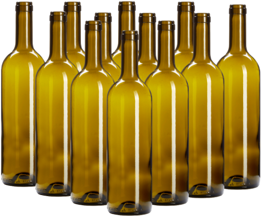 Wine Bottles Green Box Of 12 -750ml Glass Including - Wine (550x550), Png Download
