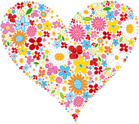 Heart Clipart Heart & Flower Designs Heart Of Flowers - Heart Of Flowers Clip Art (452x402), Png Download