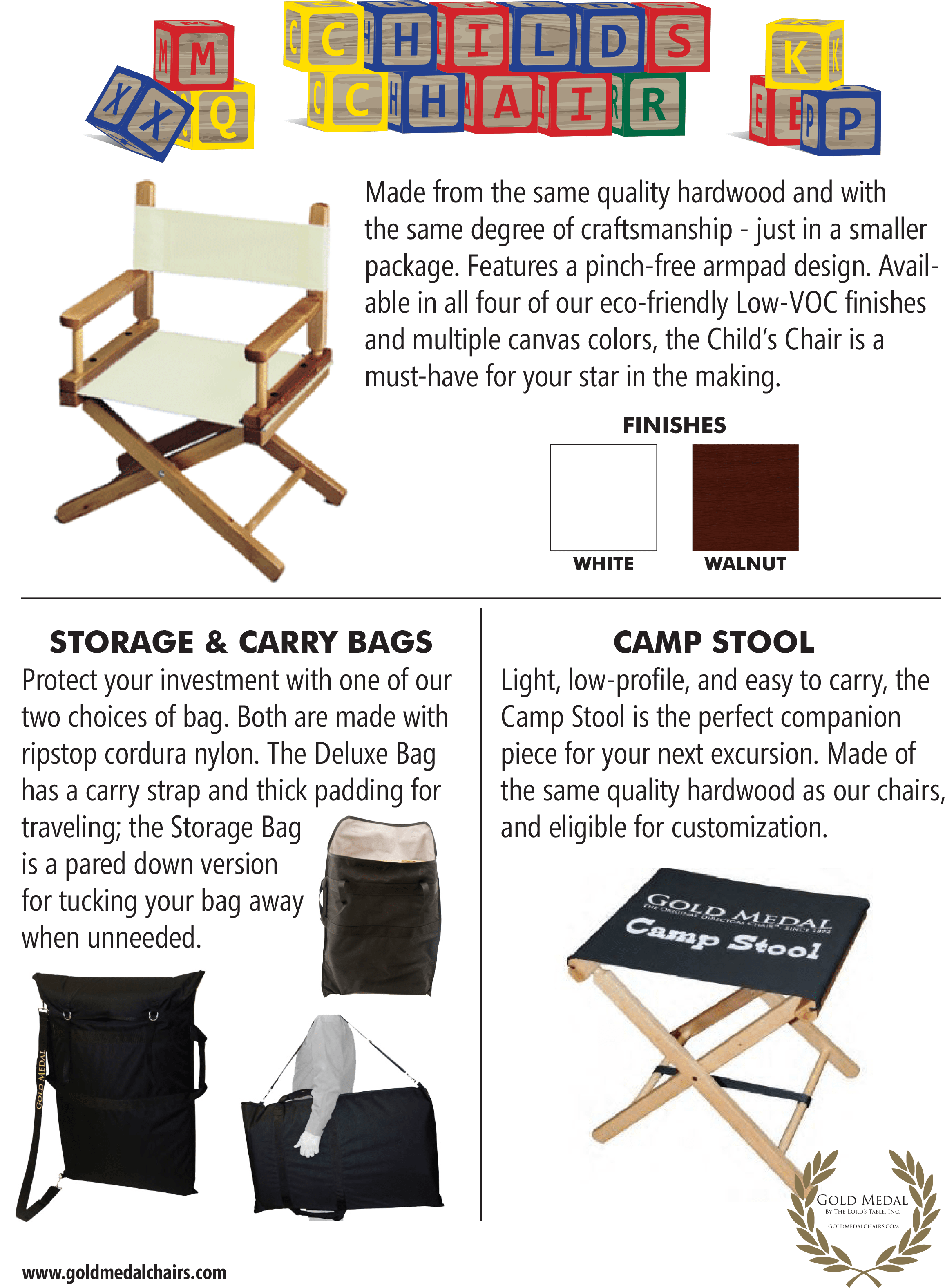 Gold Medal Director's Chair Catalog Childs Chair Page - Camp Stool Frame Quantity(1) (2550x3300), Png Download