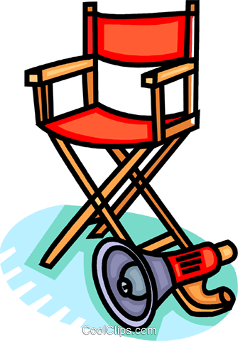 Director's Chair And Megaphone Royalty Free Vector - Sedia Da Regista Clipart (335x480), Png Download