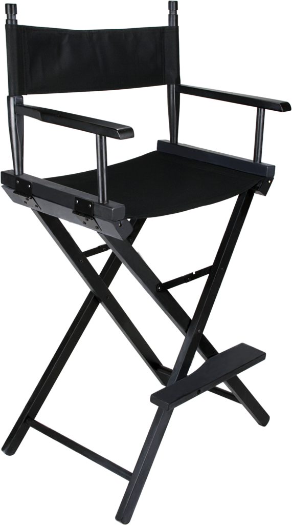 Ver Beauty Black Wood Director Chair - Renta De Tocadores Para Maquillaje (571x1024), Png Download