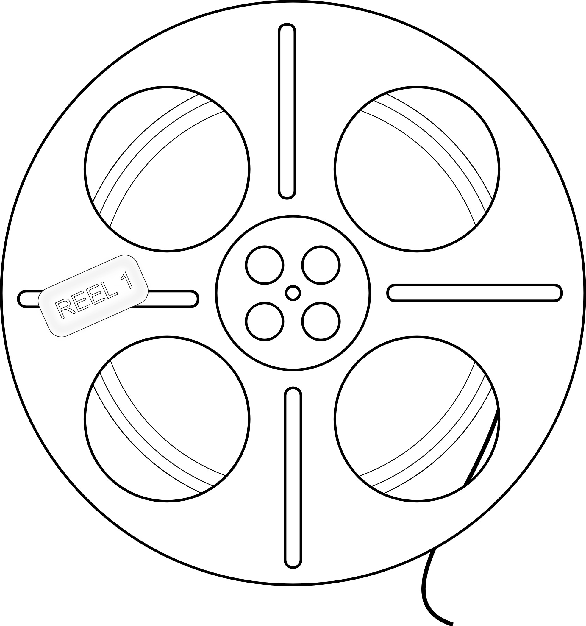 Movie Reel Clipart - White Film Reel (1969x2103), Png Download