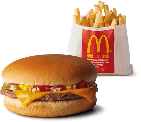 Cheeseburger & Small Fries Snack Deal - Mcdonalds Burger And Fries (700x487), Png Download