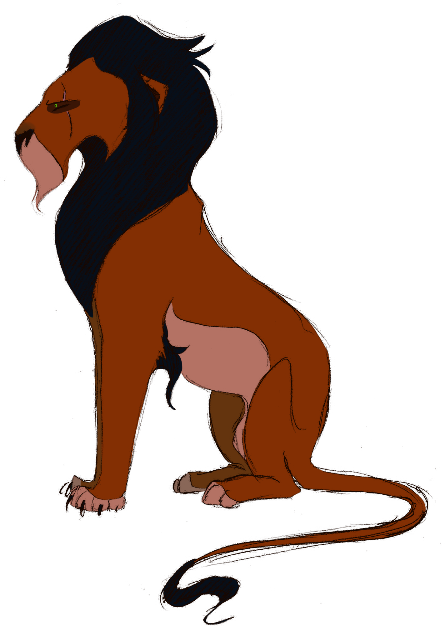 Simple Scar - Masai Lion (1458x2085), Png Download