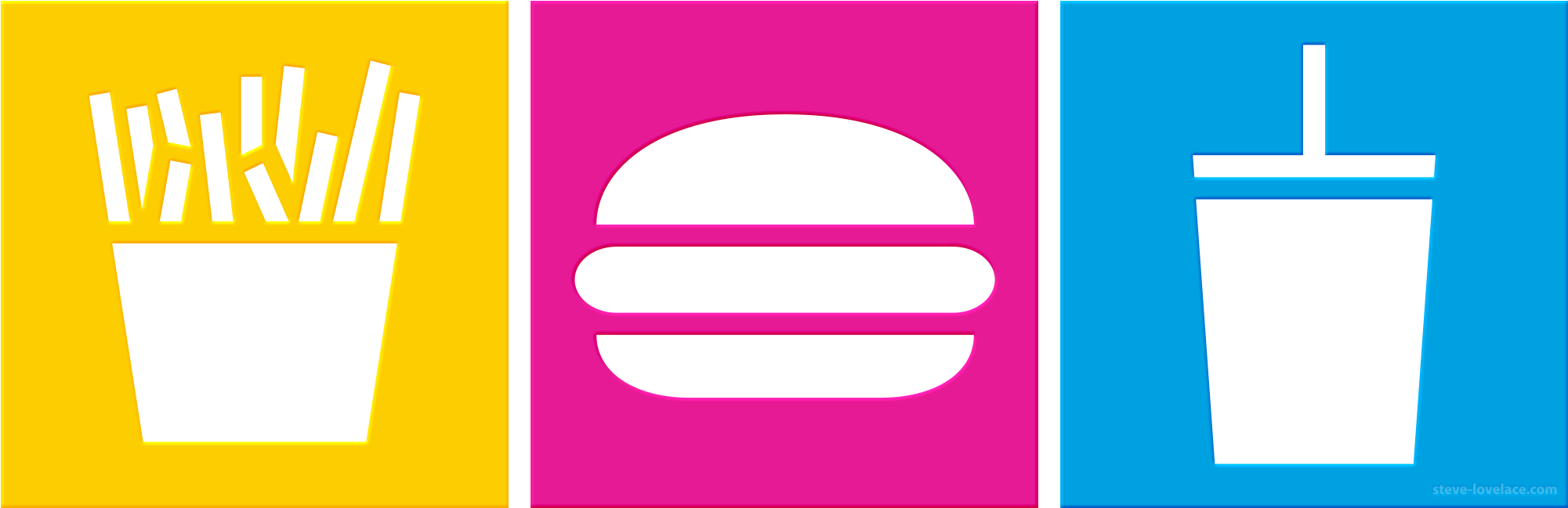 Burger Fries Drink - Burger Fries And Drink Png (2100x900), Png Download