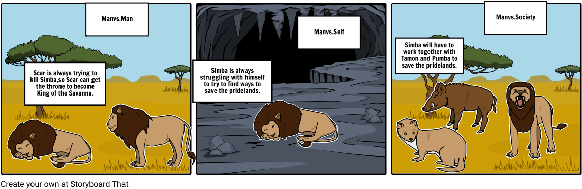 Lion King Conflicts - Cartoon (1164x385), Png Download