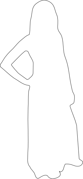 Silhouette Woman Outline Clip Art - Woman Silhouette White Png (276x592), Png Download