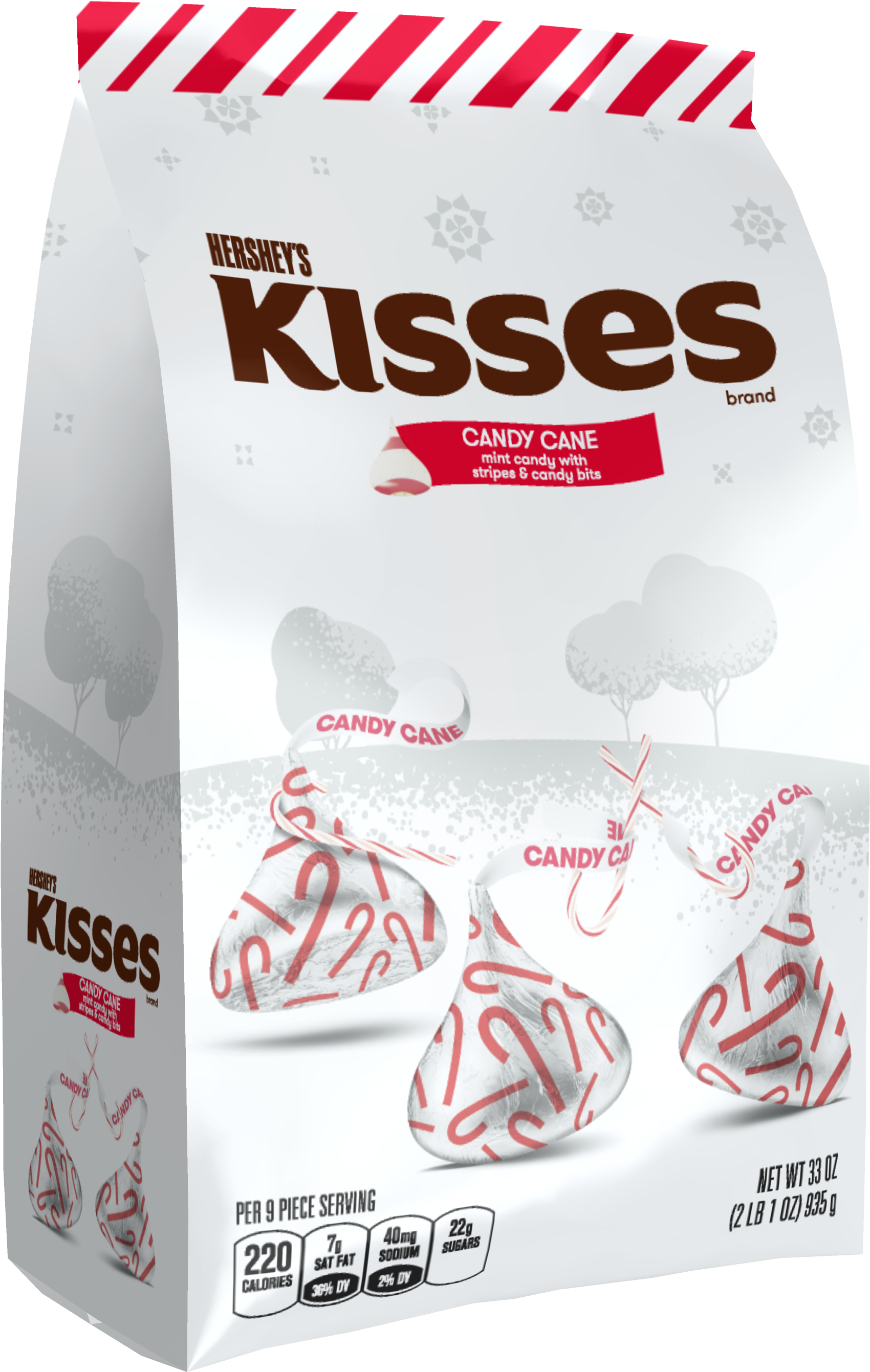 Upc 034000161744 Product Image For Hershey's Kisses - Kisses Holiday Candy Cane Mint Candies, 33 Oz (3000x3000), Png Download