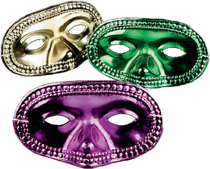 Fun Express Metallic Mardi Gras Half Masks (493x386), Png Download