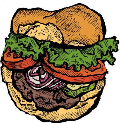 Burger No Fries - Hamburger (400x408), Png Download