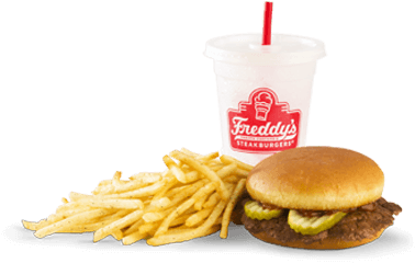 Kid's Meal Burger - Freddys Kids Meal (473x258), Png Download
