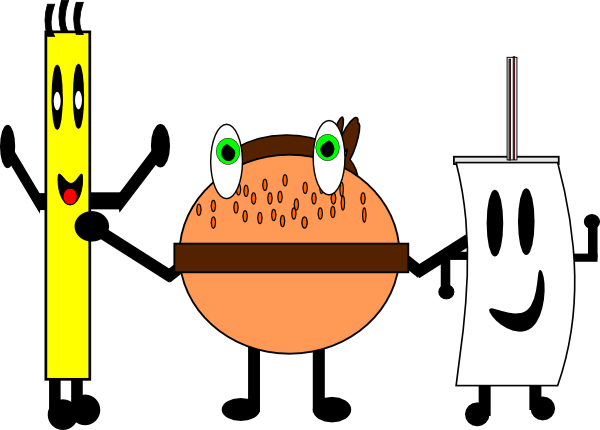 How To Set Use A Burger Sandwich, Fries And A Drink - Clip Art (600x430), Png Download