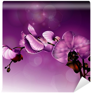 3d Dark Pink Orchid Flower Illustration Wall Mural - Orchids (400x400), Png Download