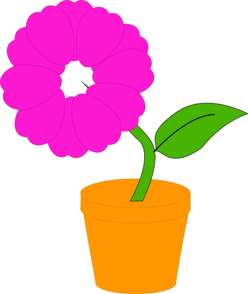 Flower In A Pot Clipart (504x596), Png Download