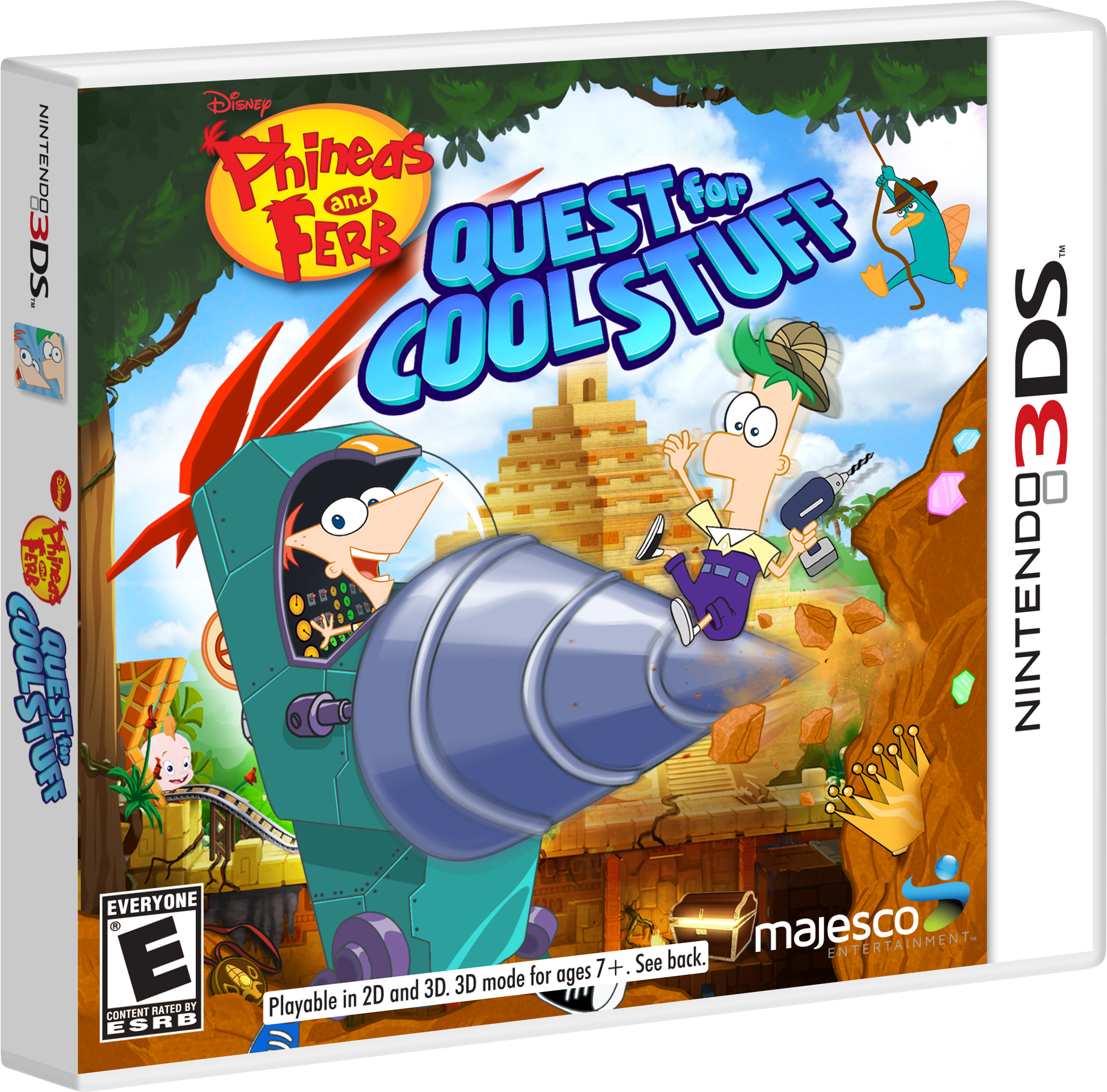 Phineas And Ferb 3ds - Phineas And Ferb Quest For Cool Stuff (3162x2855), Png Download