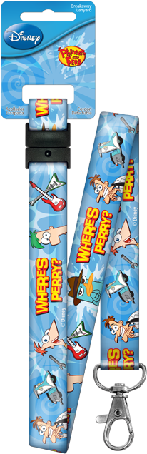 Phineas & Ferb Lanyard Keychain - Lanyards:disney- 21" Breakaway Lanyard - Princesses (225x654), Png Download
