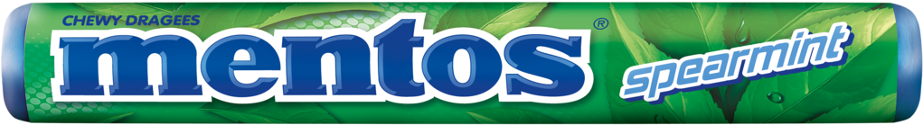 Mentos Spearmint Larger Image - Mentos Fruit Chews Rainbow 37.5g Roll (1130x415), Png Download