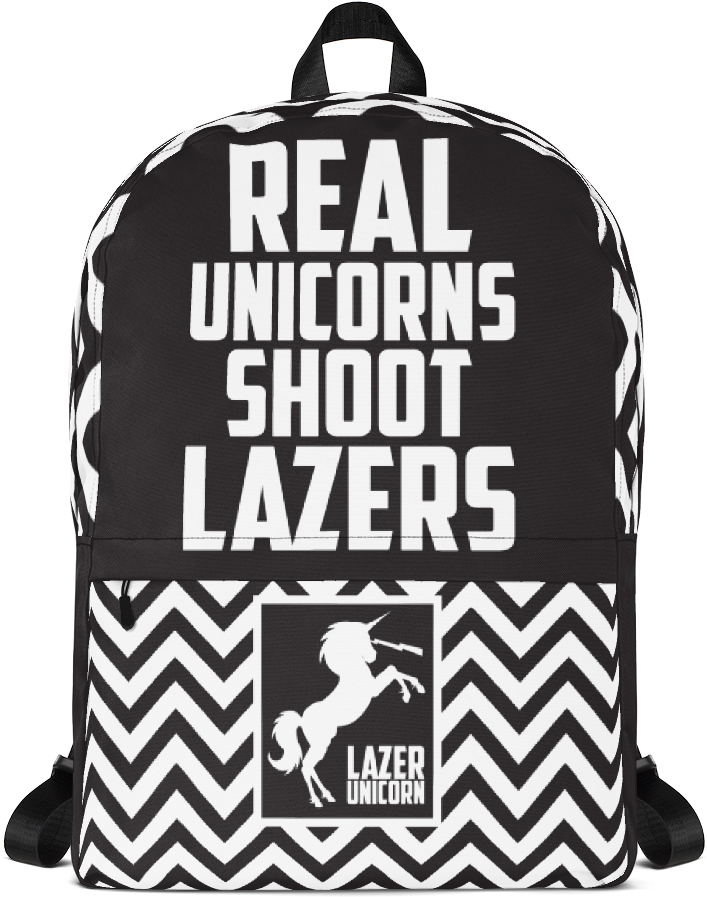 Real Unicorns Shoot Lazers - Black And White (1000x1000), Png Download